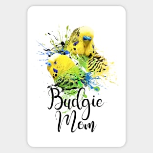 Color Splatter Budgie Parrot Mom White Sticker